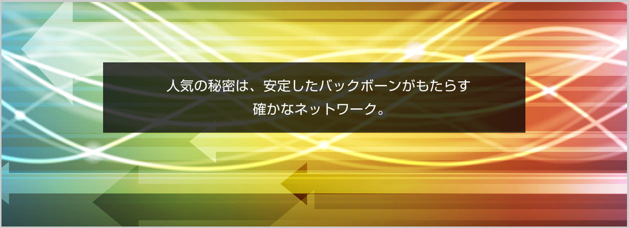 人気の秘密は、安定したバックボーンがもたらす確かなネットワーク。